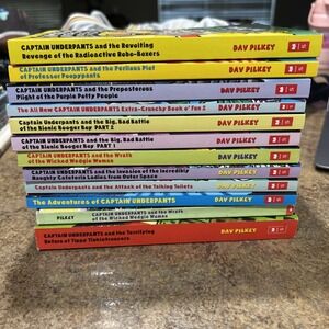Complete Lot Series Set of 12 Captain Underpants books plus extra by Dav Pilkey
